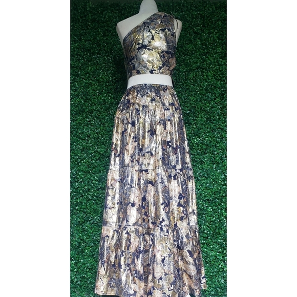 J.Crew Collection one-shoulder silk-Lurex® dress in lily s… - Picture 5 of 13